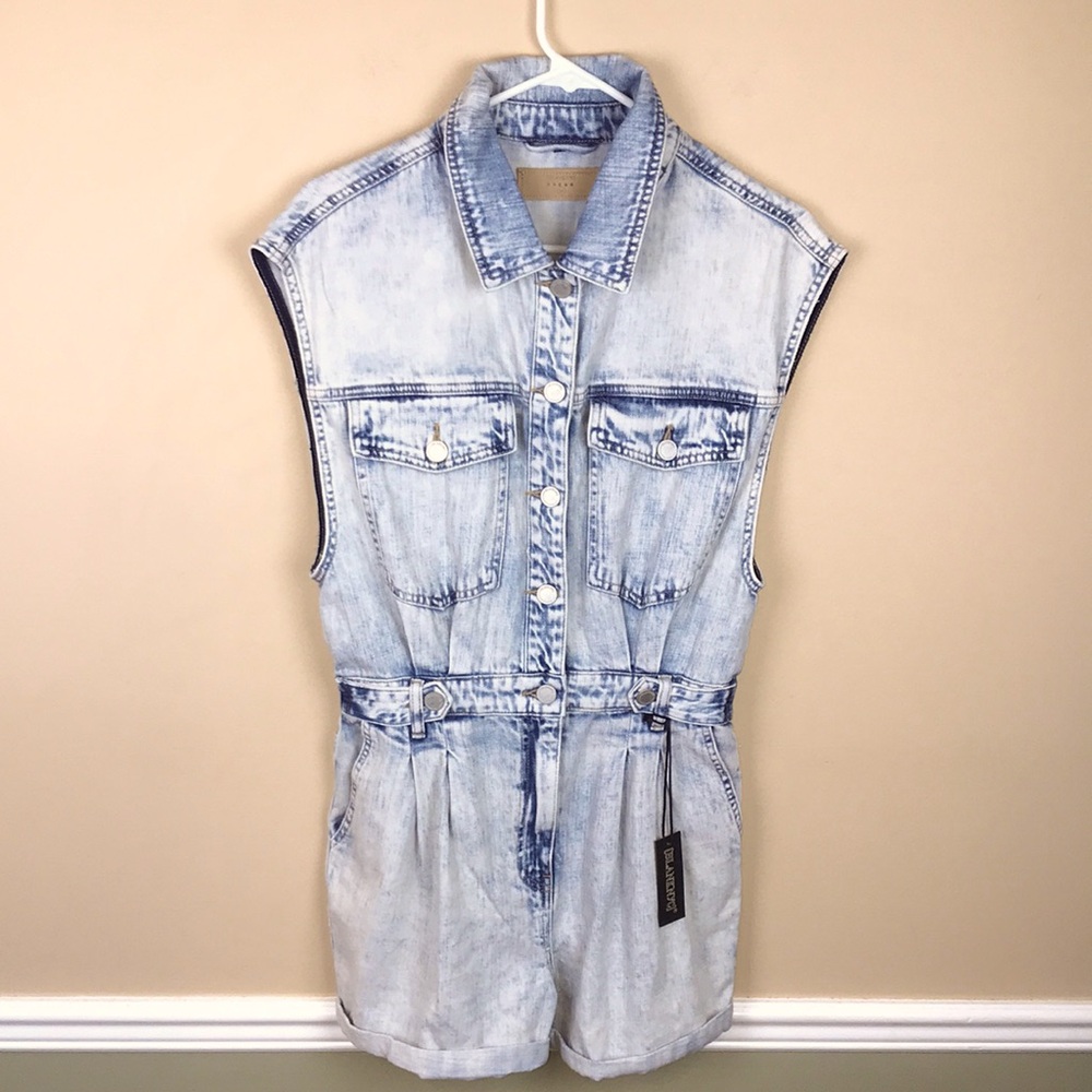 Blank NYC Light Blue Denim Romper